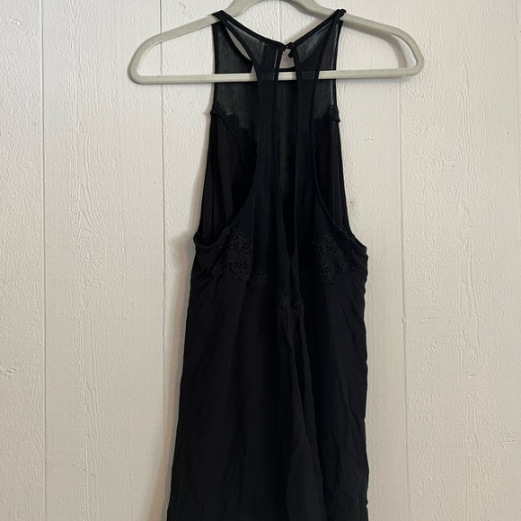 Urban Outfitters sheer black slip romper with lace floral detailing - Picture 3 of 4